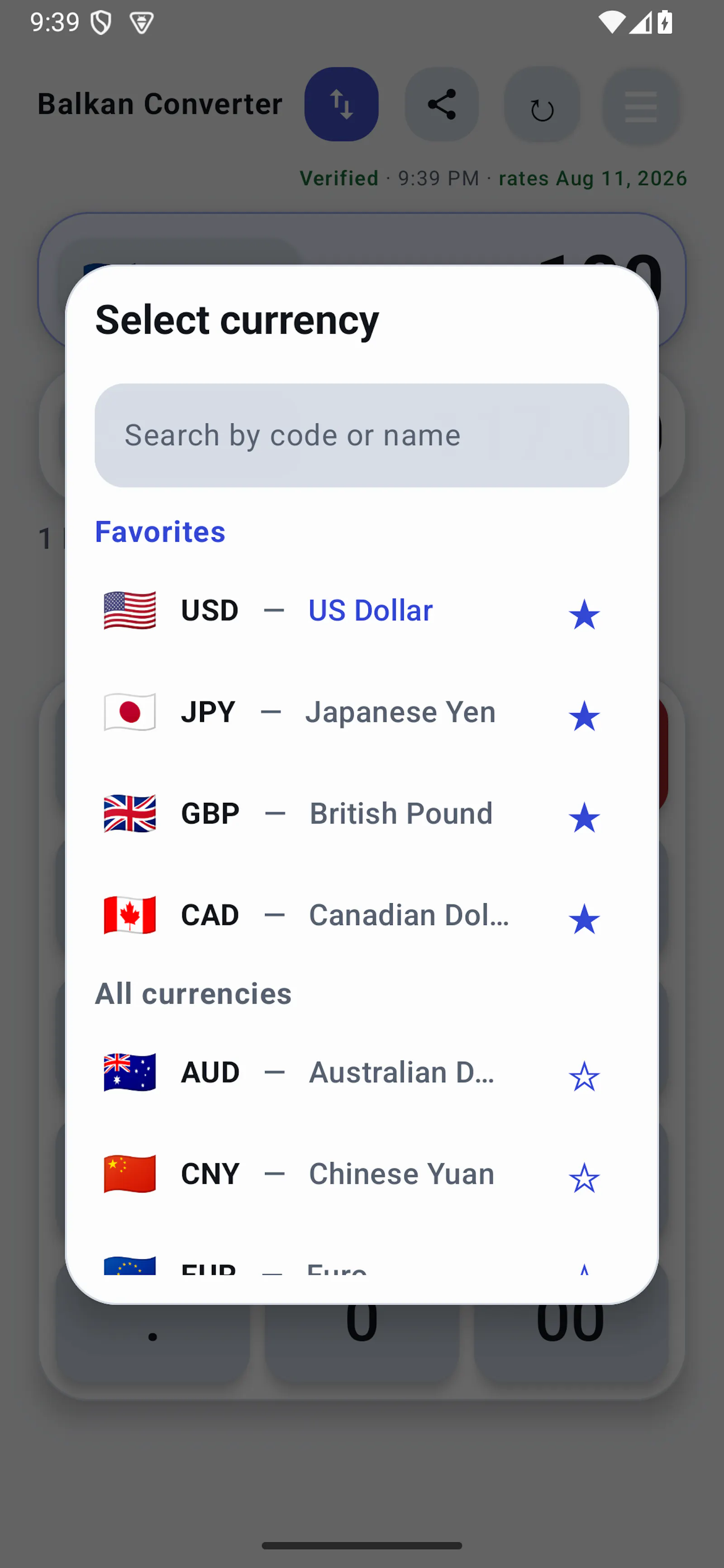 Balkan Currency Converter screenshot 3
