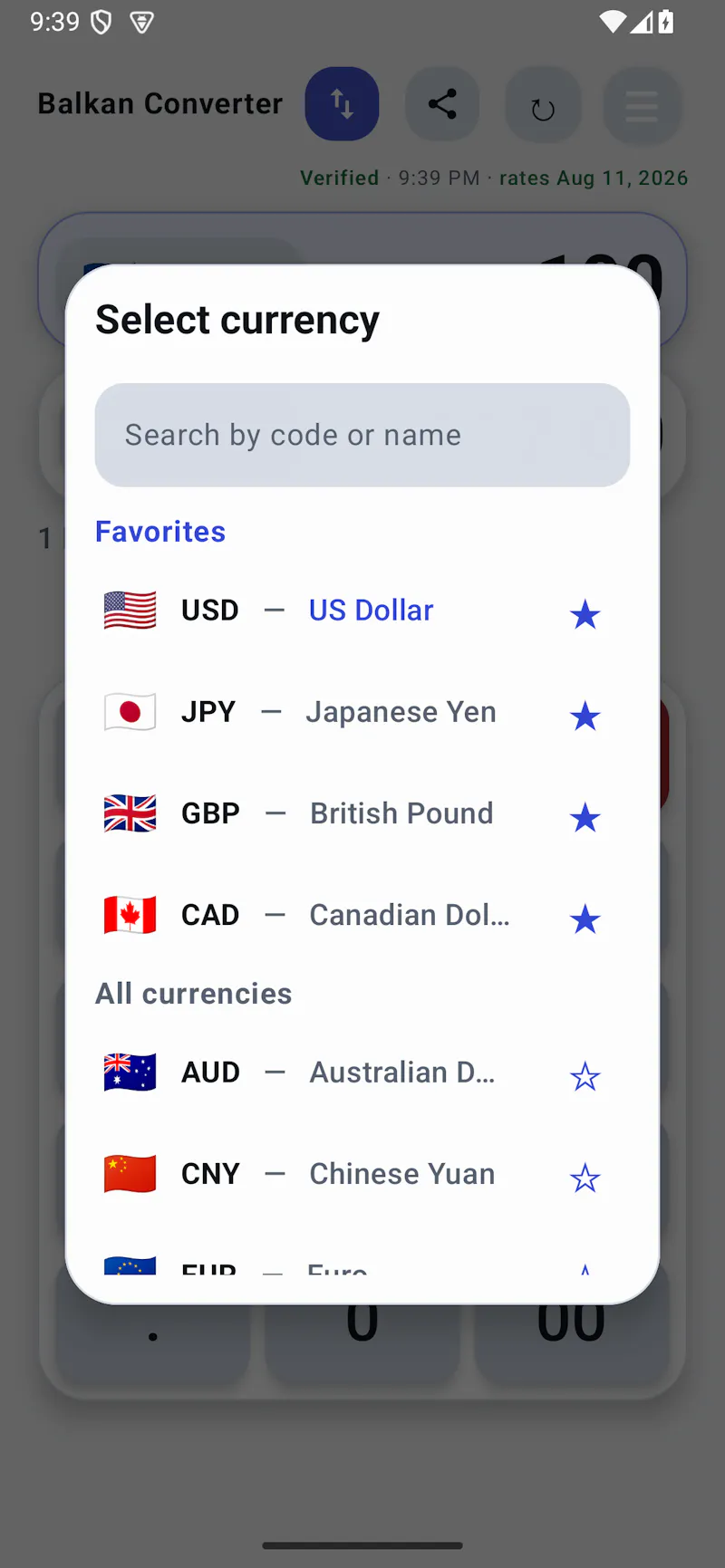 Balkan Currency Converter screenshot 3