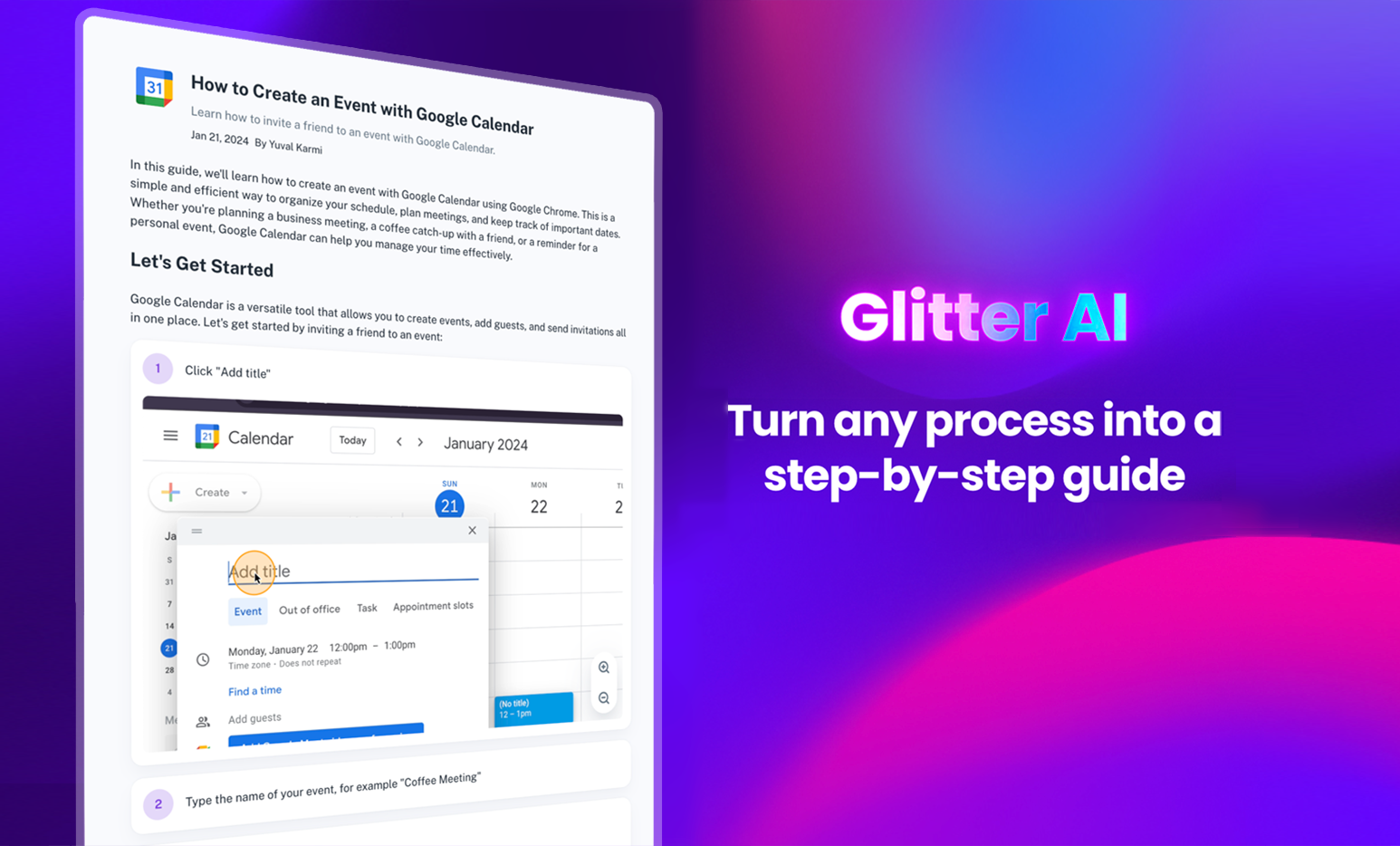 glitter-ai - Turn any process into a step-by-step guide