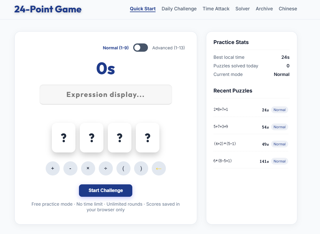 Play 24 game online gallery image