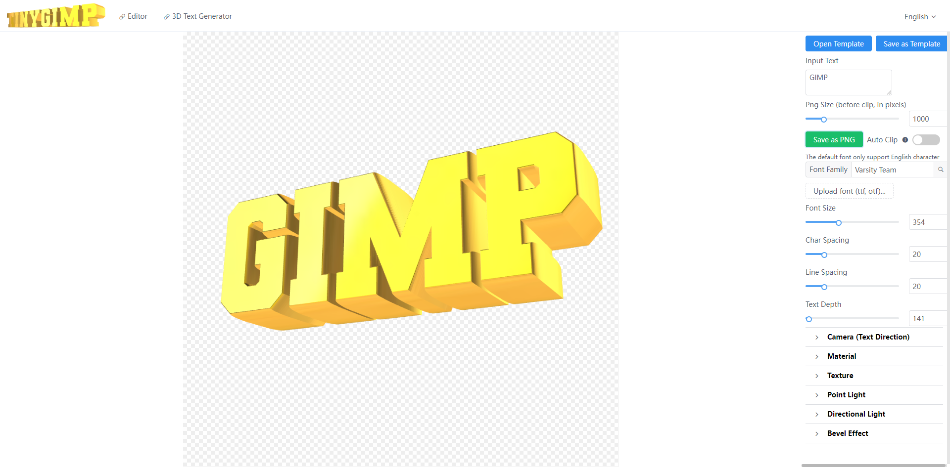Tinygimp - 简单的3D文本和图像设计工作室媒体3
