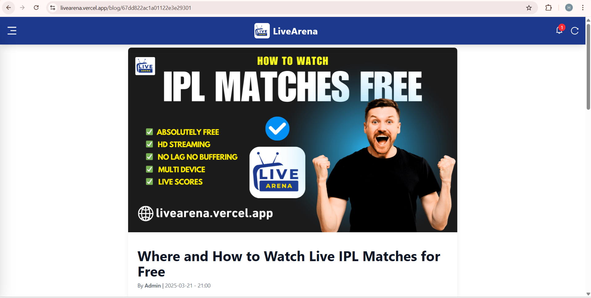 Живая арена - Смотреть IPL Live бесплатно |Спортивная потоковая передача и многое другое медиа 3