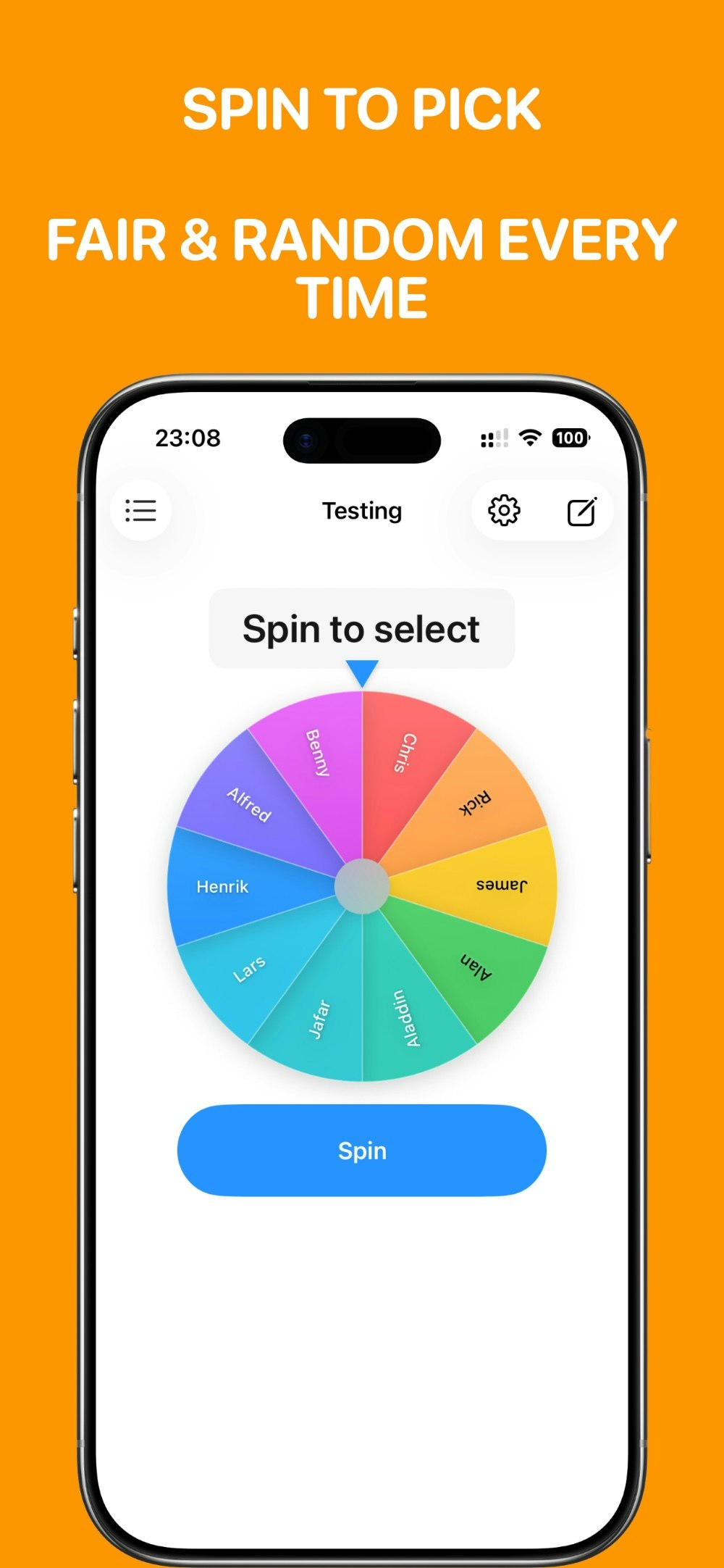 Random Picker: Name Wheel - Screenshot 2 showing product features and functionality