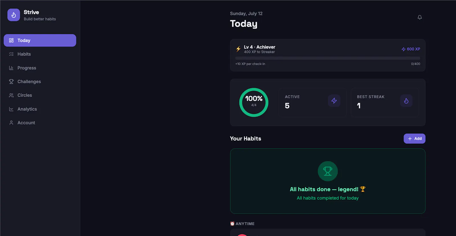 Strive-Build Better Lasting Habits screenshot 4