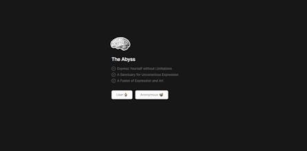 Abyss ロゴ: 「The Abyss」プラットフォームのアイデンティティを現代的で芸術的に表現したもので、洗練され、大胆で、魅力的です。