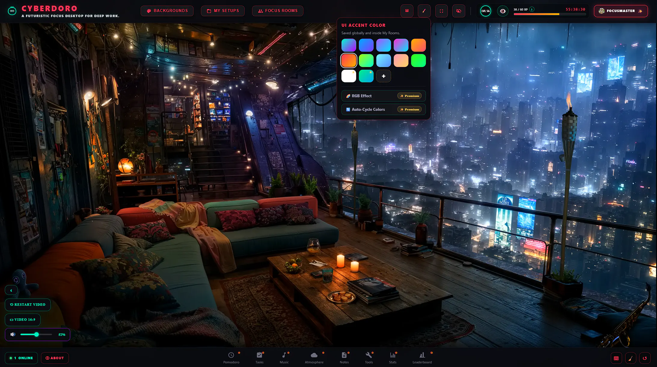 Cyberpunk focus timer with Pomodoro gallery image