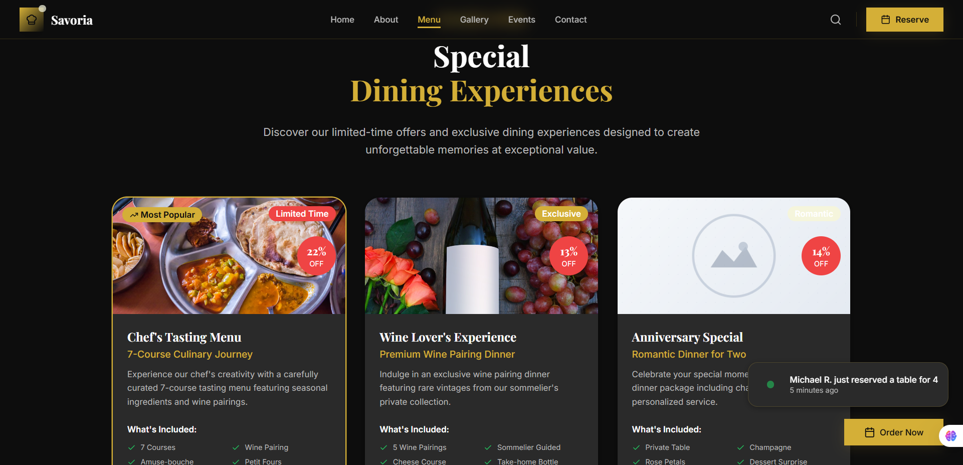 Média Modèle de restaurant React moderne - Lancez un magnifique site Web de restaurant en heures ✅ 3
