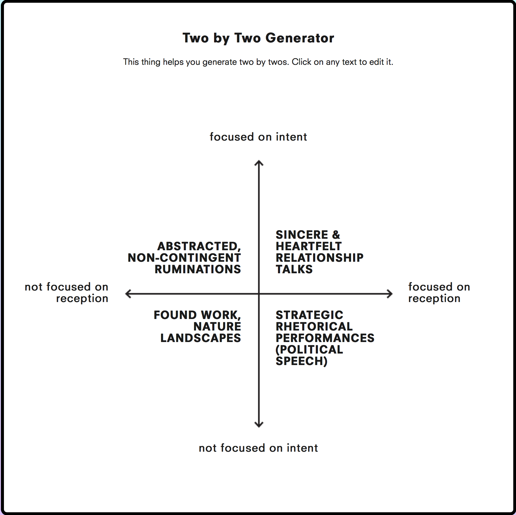 Two by Two Generator
