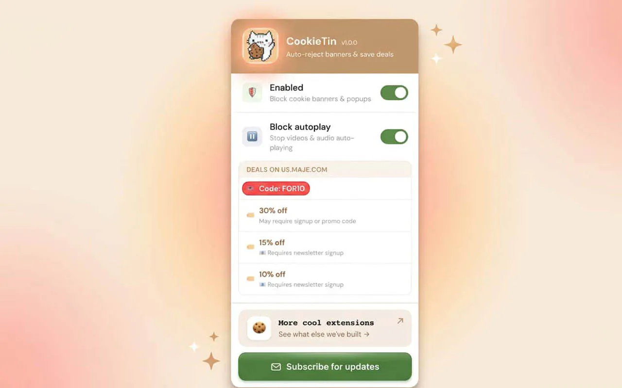CookieTin screenshot