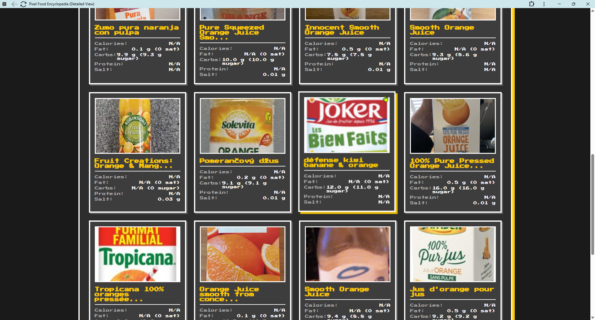 Pixel Food Encyclopedia (Detailed View) gallery image