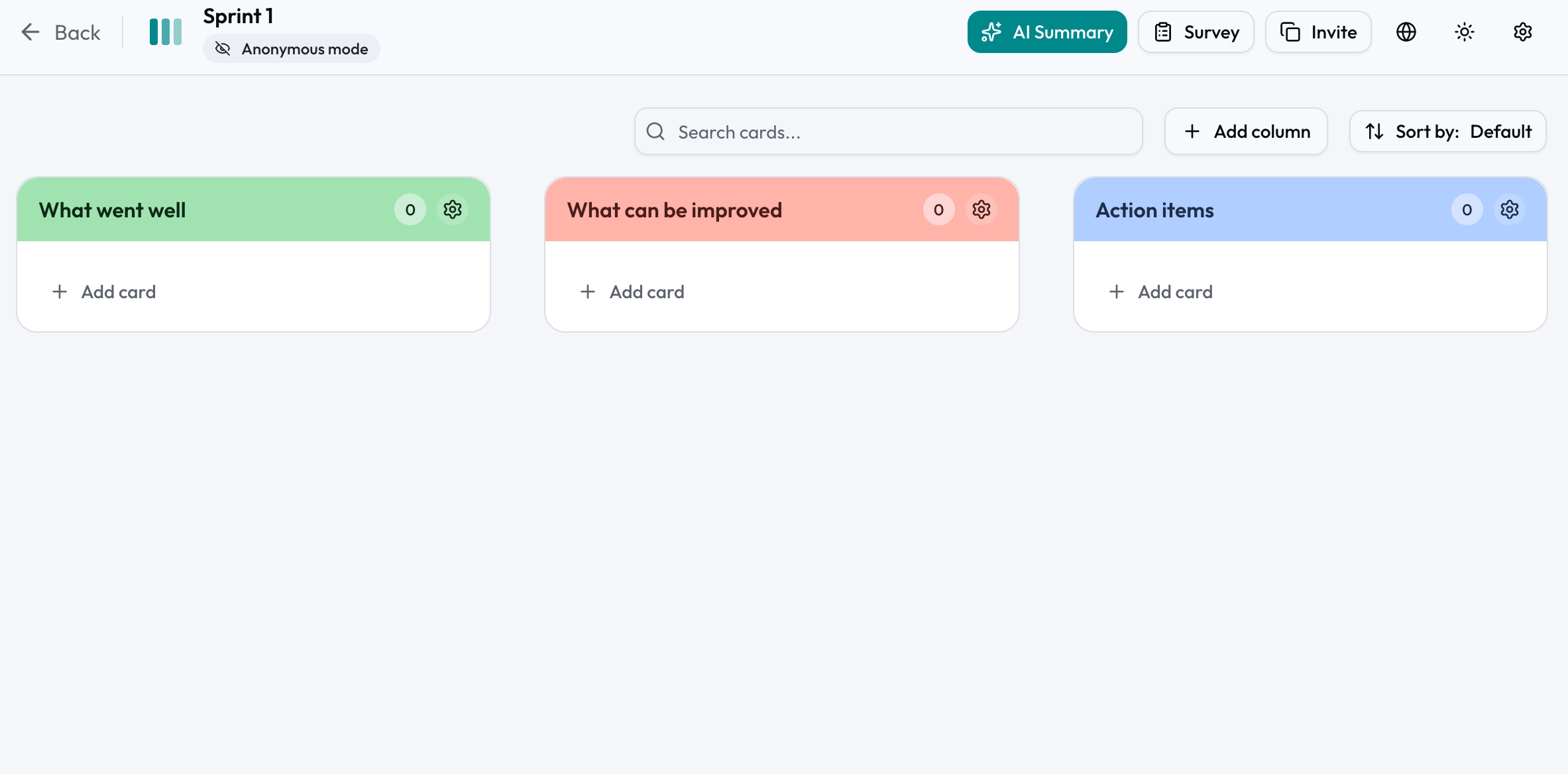 RetroAgil - Main product screenshot demonstrating key features and user interface