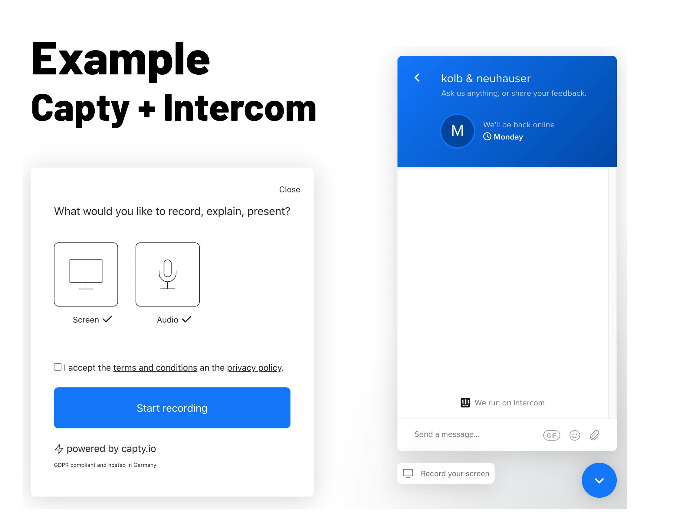 Capty.io | Screen recording integrations gallery image