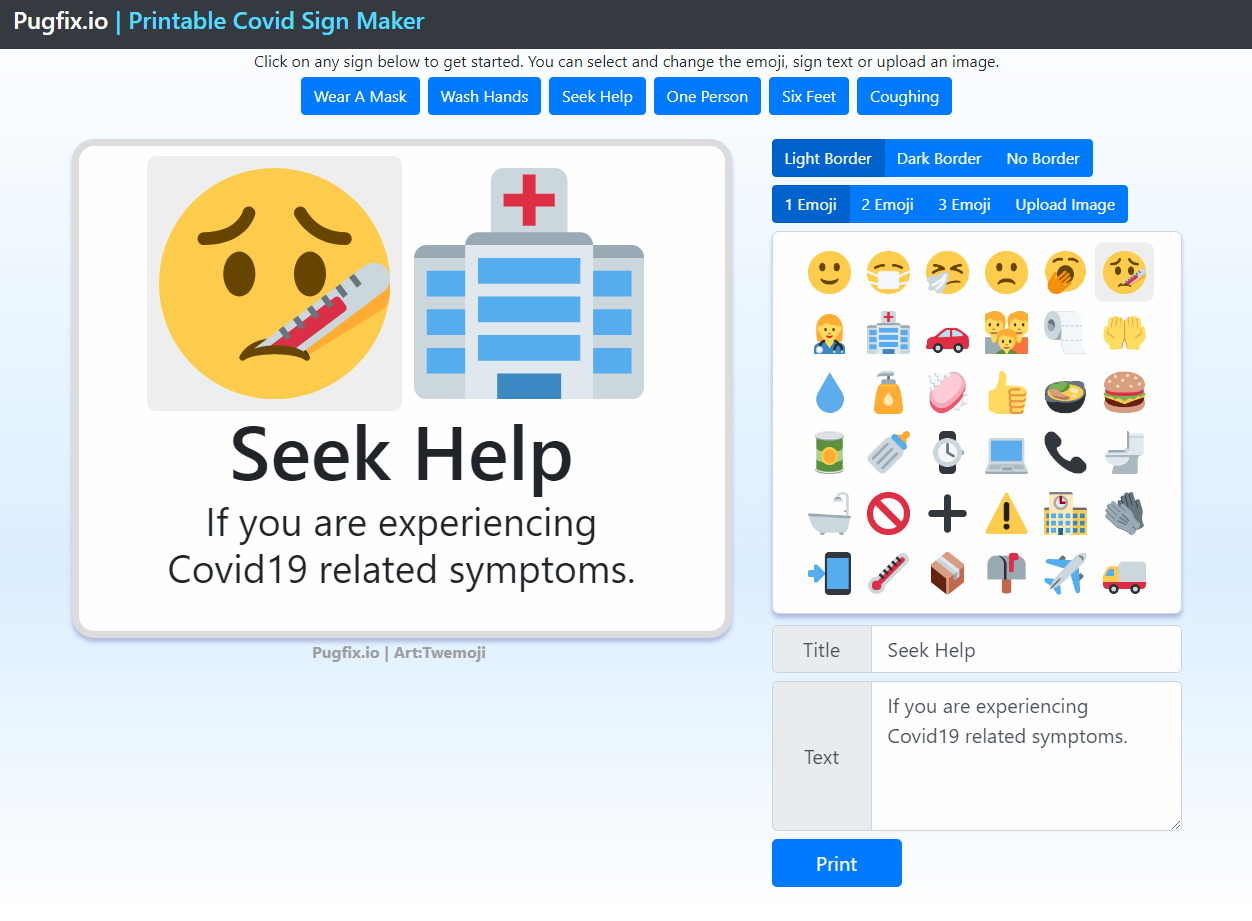 Printable Covid Sign Maker gallery image