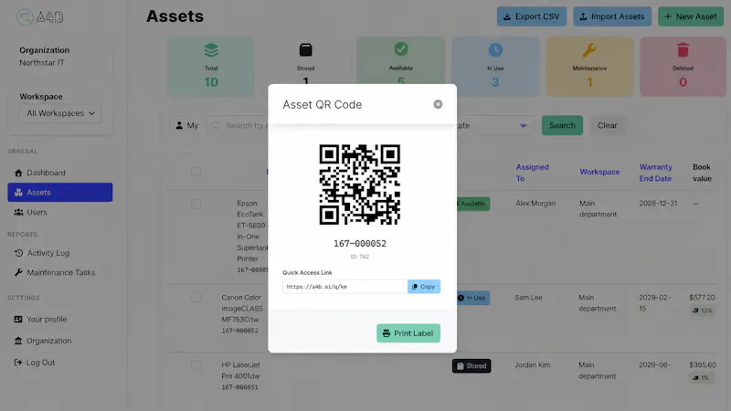 A4B CMMS screenshot 5