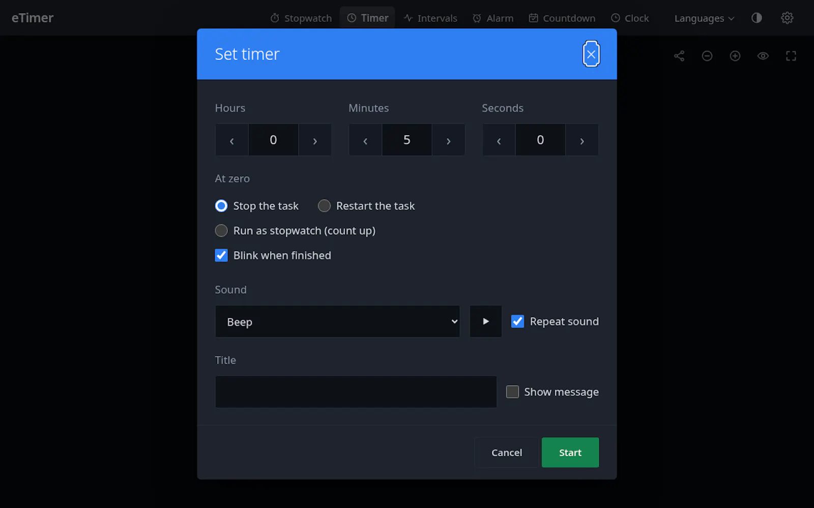 eTimer screenshot 2
