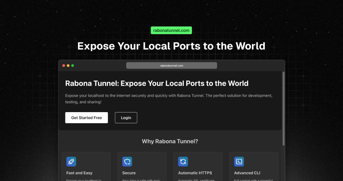 startuptile Rabona Tunnel-Expose Your Localhost Securely