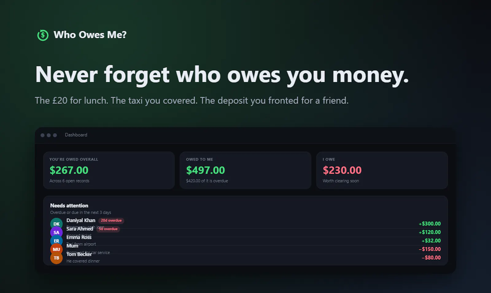 Who Owes Me? screenshot 2