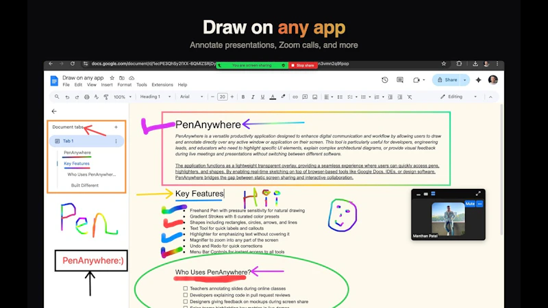 PenAnywhere screenshot 1 (video preview)