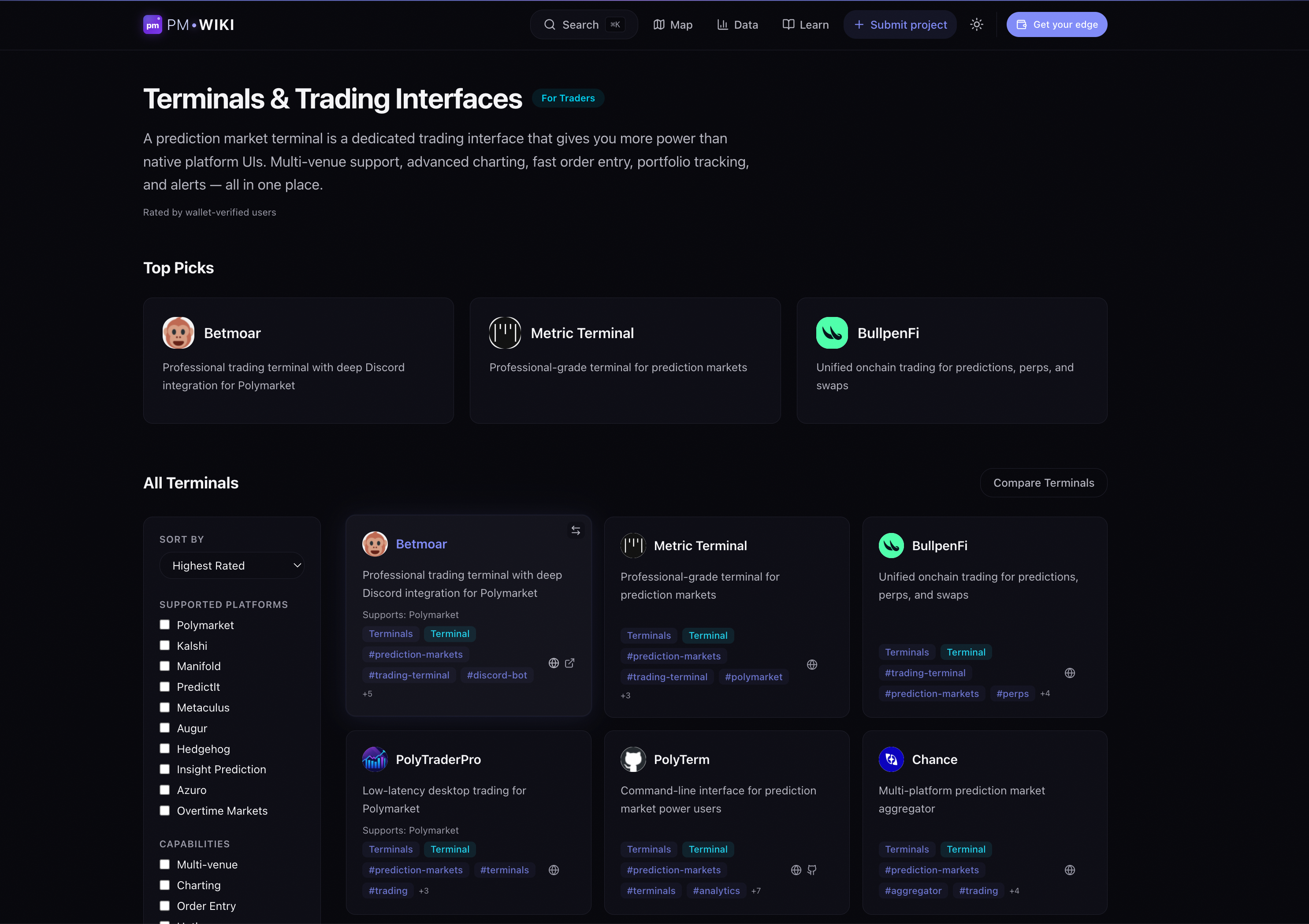 The Prediction Market Intelligence Hub - Screenshot 3 showing product features and functionality