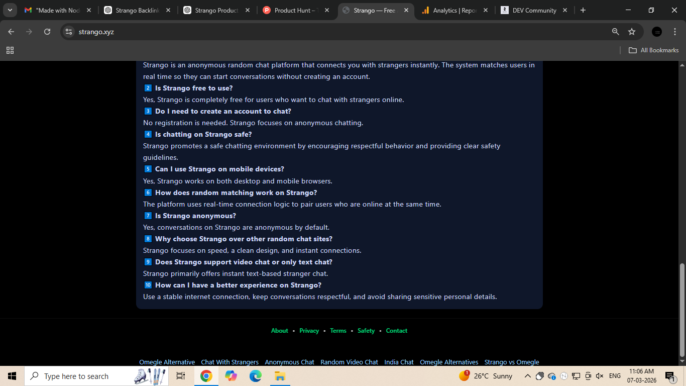 Strango — Talk to Strangers Instantly - Screenshot 2 showing product features and functionality