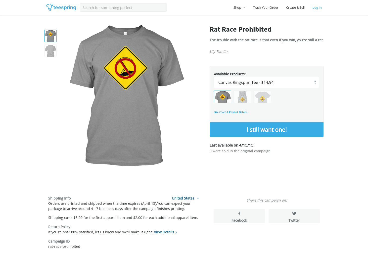 Rat Race Prohibited Tee