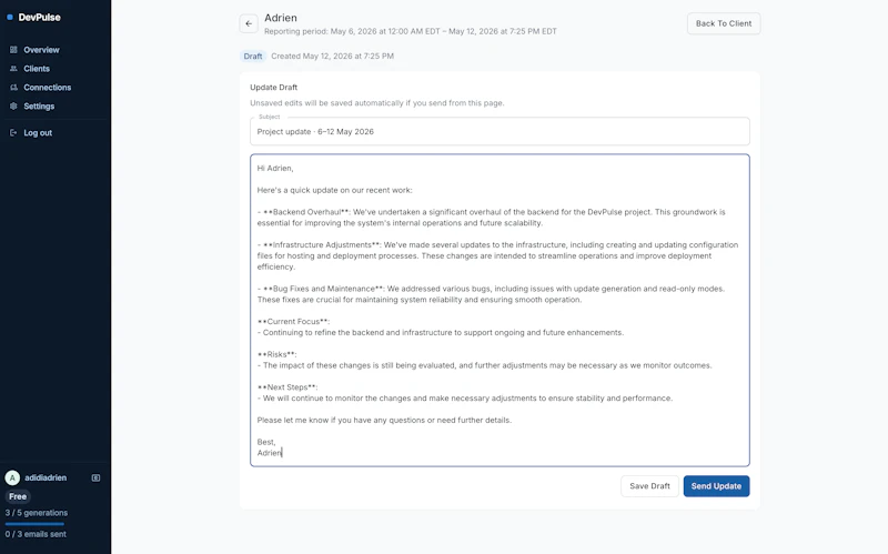 DevPulse screenshot 2