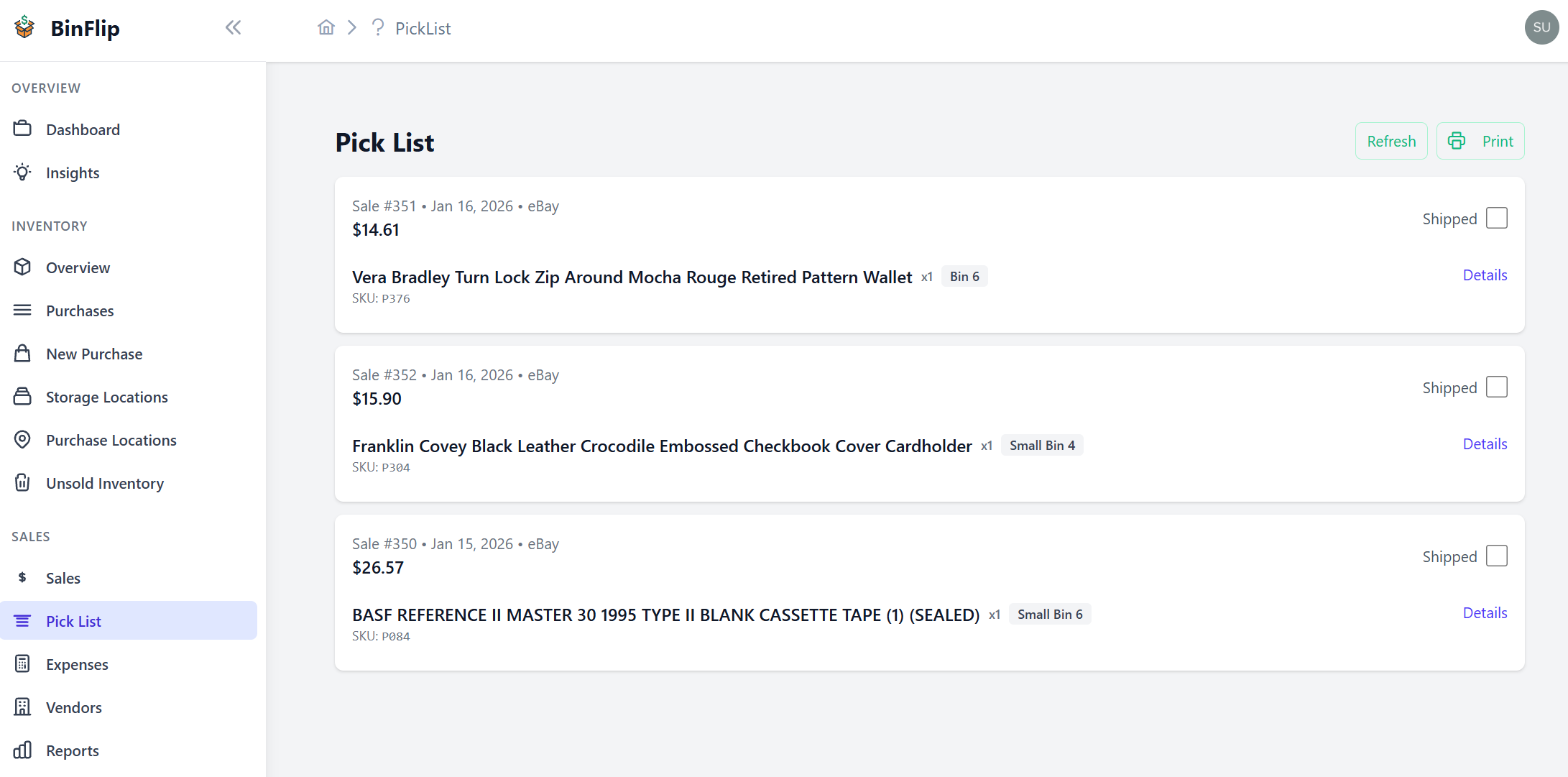 BinFlip.com - Screenshot 4 showing product features and functionality