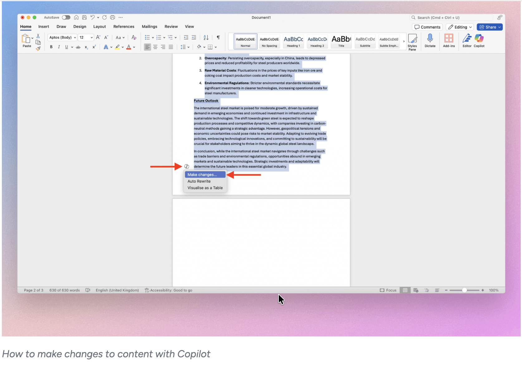 Copilot in Word gallery image