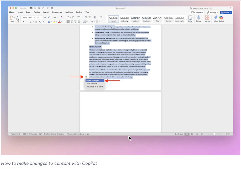 Copilot in Word screenshot 16