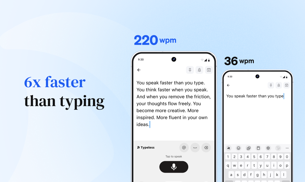 Typeless for Andorid - Screenshot 2 showing product features and functionality