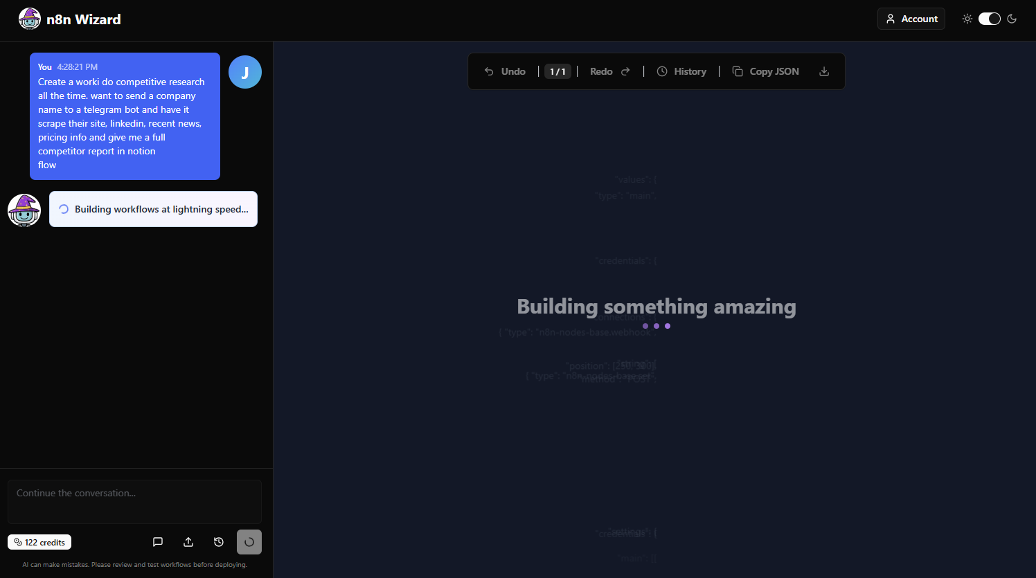 n8n Wizard - vibe code your workflows gallery image