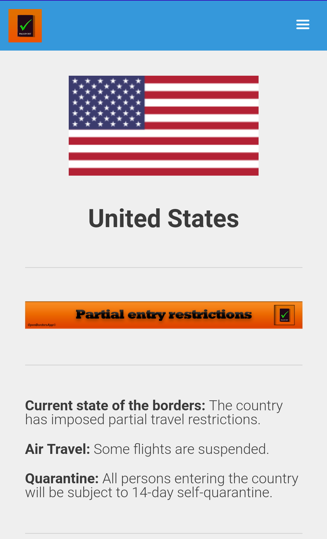 Travel Restrictions App gallery image
