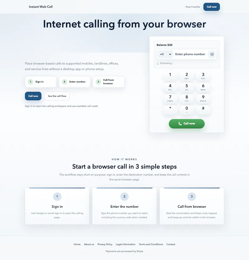 Instant Web Call screenshot 2
