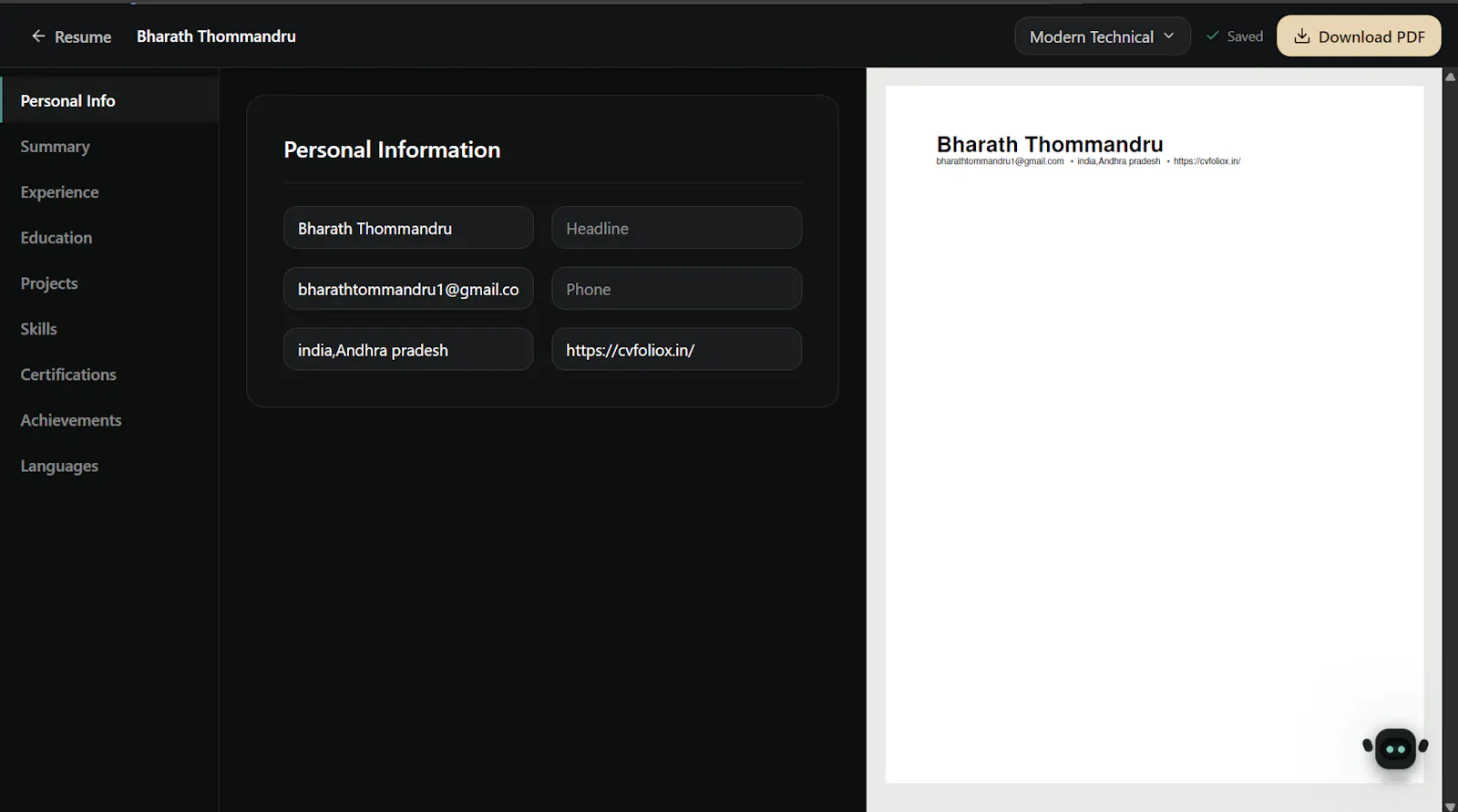CVFolioX screenshot 5