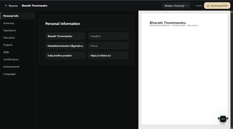 CVFolioX screenshot 5