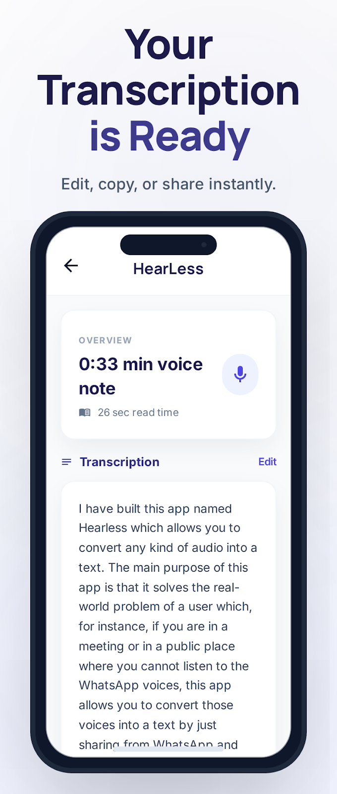 Hearless: Convert Whatsapp Voice to Text gallery image