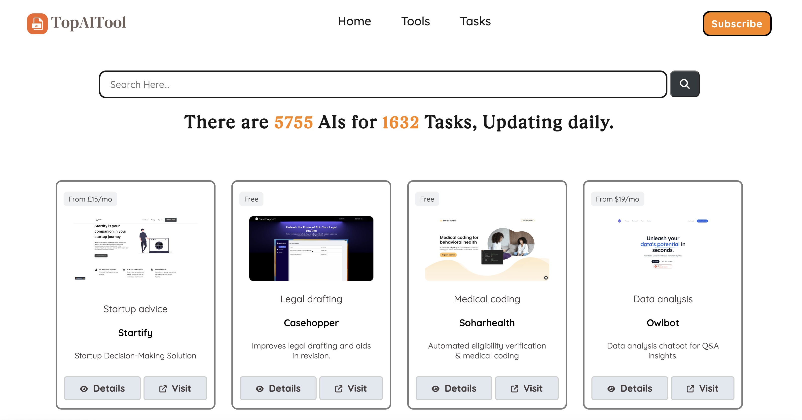 Aitoptools - 5000 एआई उपकरण श्रेणी वार मीडिया 3