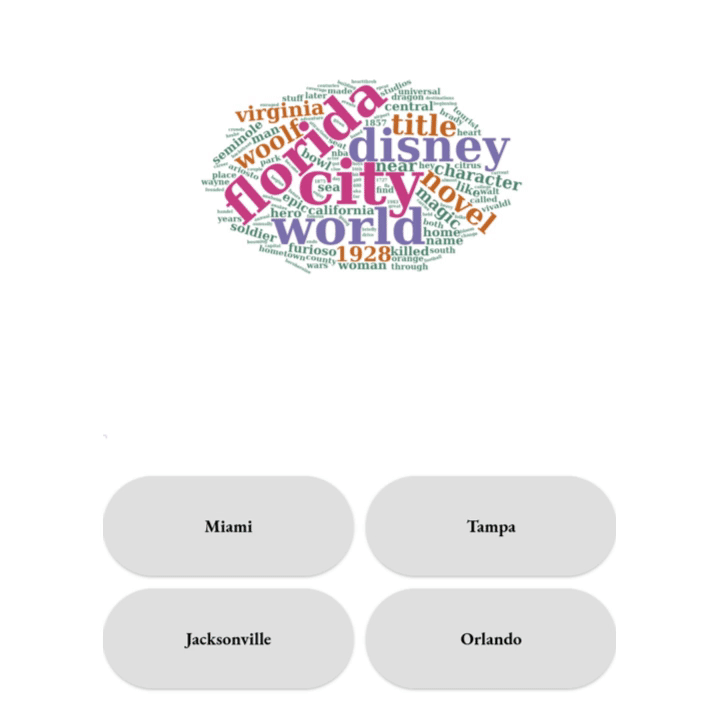 Word Cloud Trivia - Main product screenshot demonstrating key features and user interface