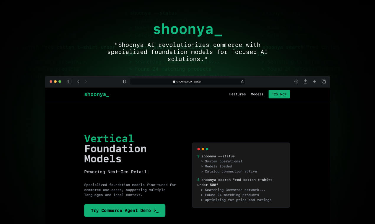 startuptile Shoonya AI-Specialized foundation models fine-tuned for commerce use