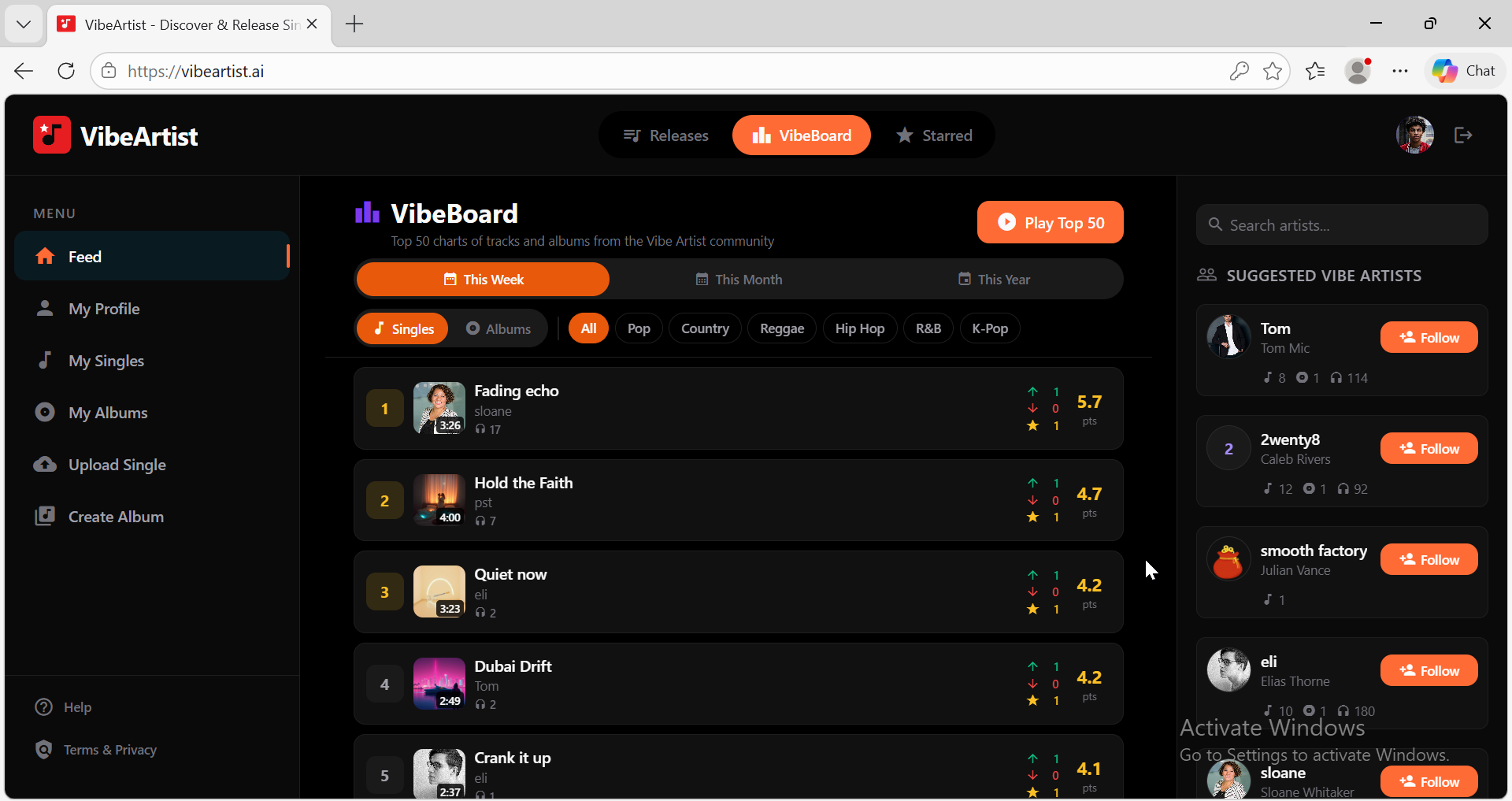 VibeArtist - Main product screenshot demonstrating key features and user interface