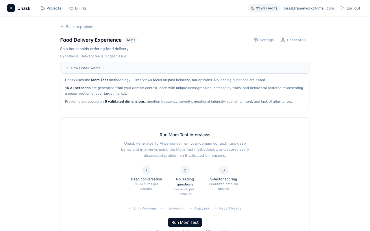 Unask - Screenshot 2 showing product features and functionality