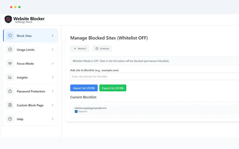 Website Blocker screenshot 2