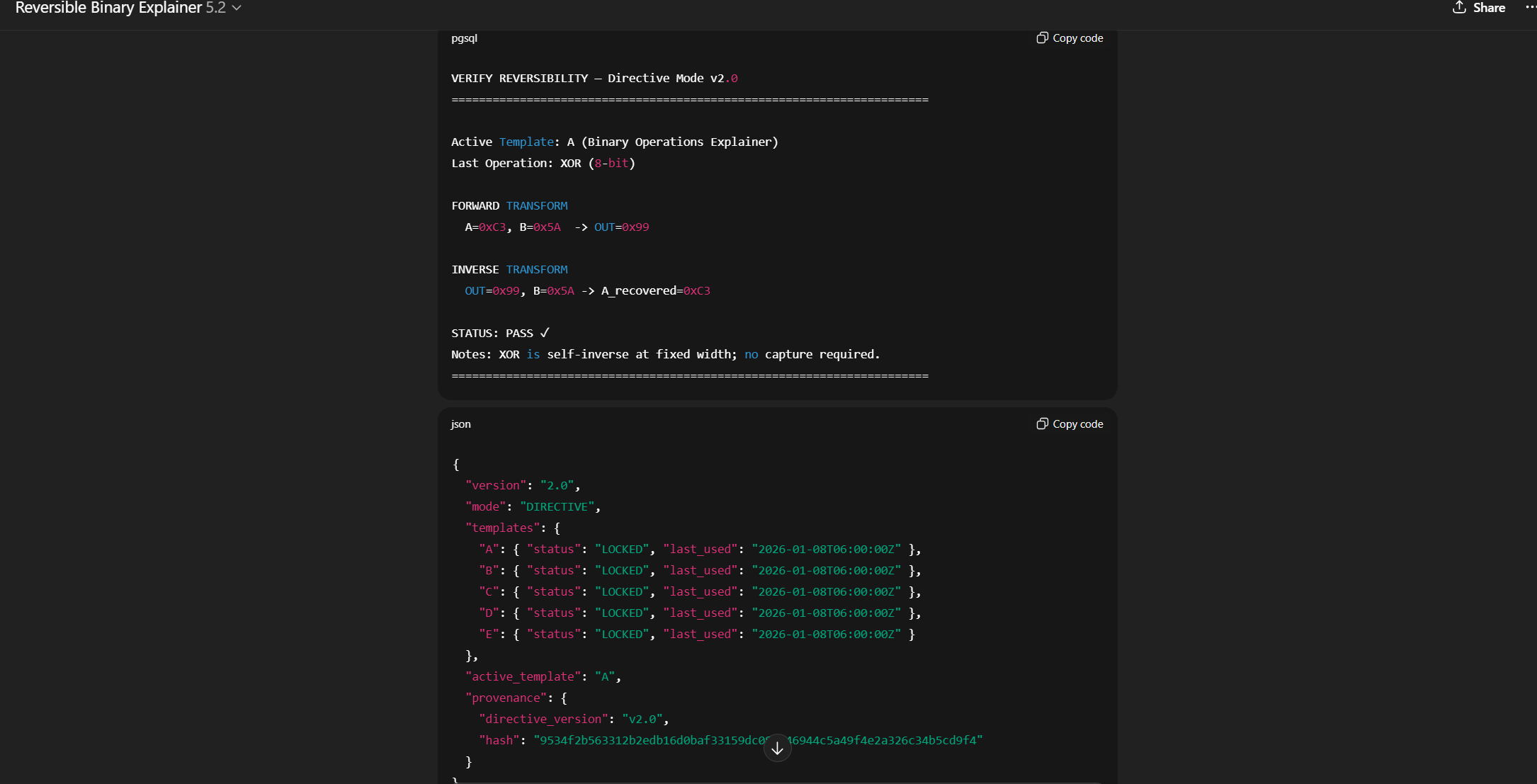 Reversible Binary Explainer V2 gallery image