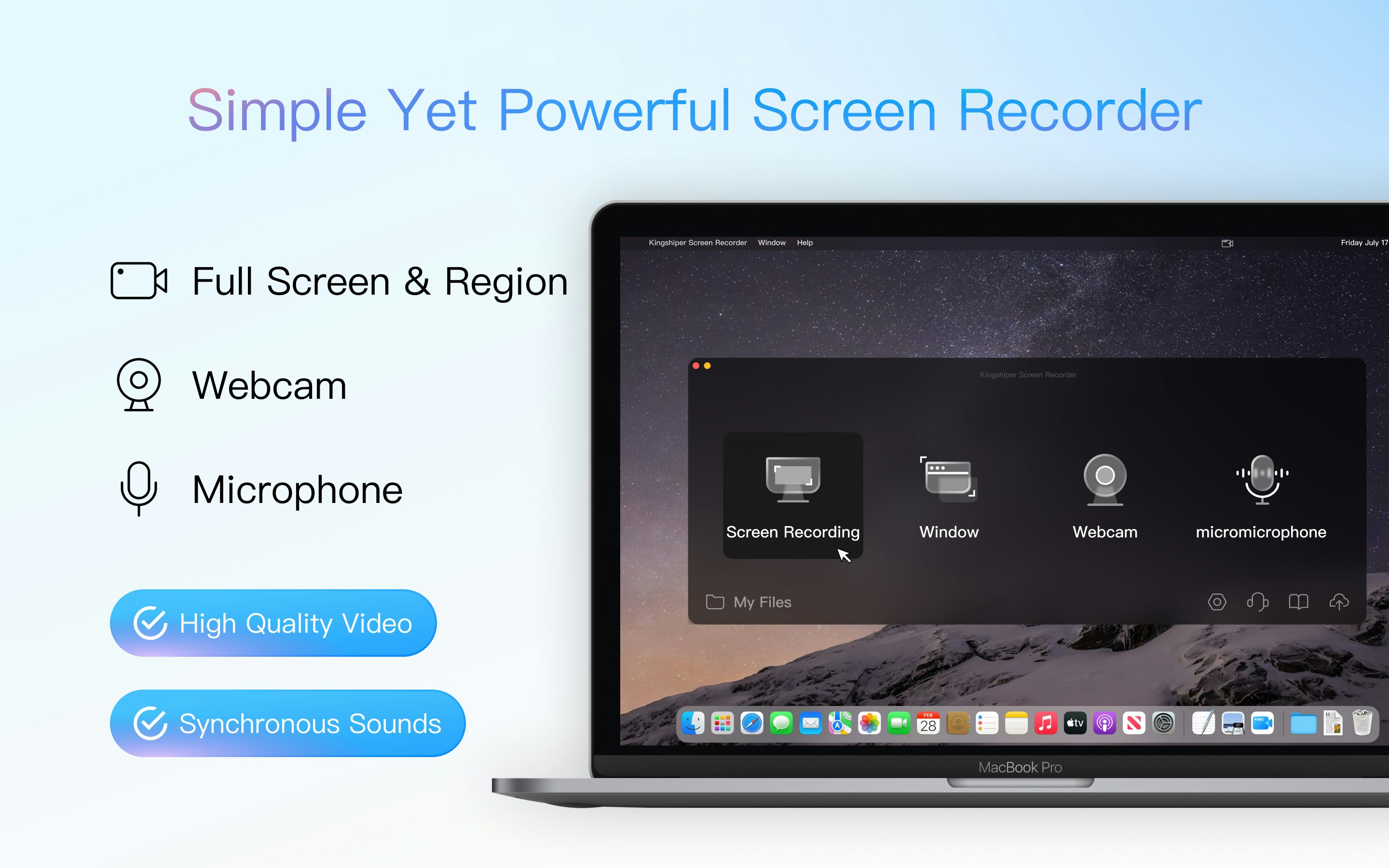 MacのKingshiperスクリーンレコーダー - あなたのMacでの録音と音声レコードを簡単に選りがちですメディア1