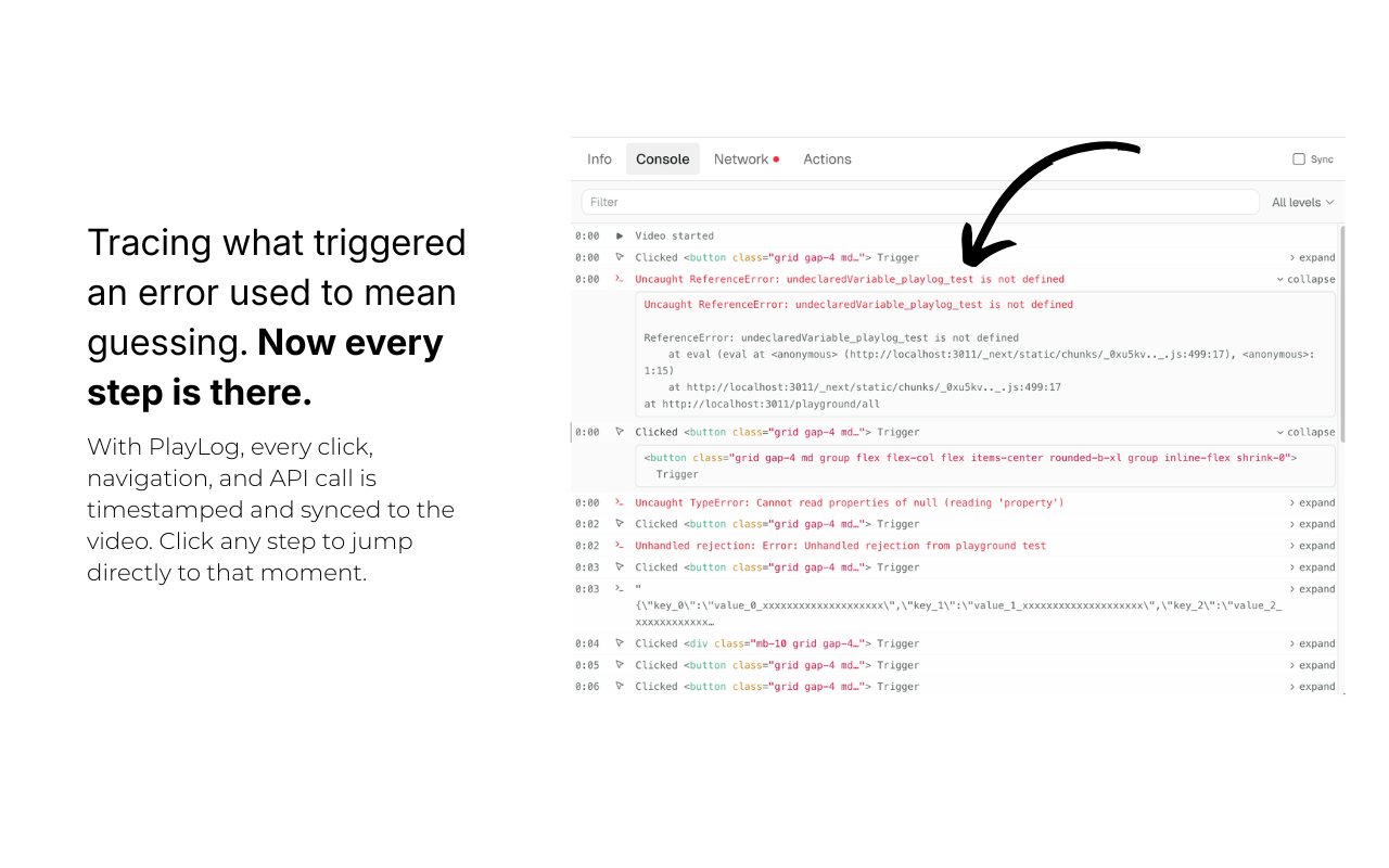 PlayLog - Automated bug reports gallery image