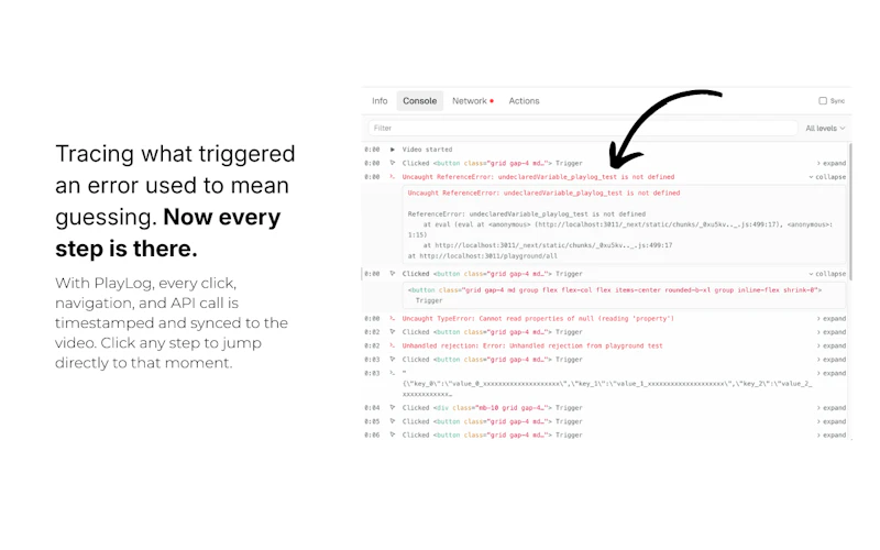 PlayLog - Automated bug reports screenshot 2