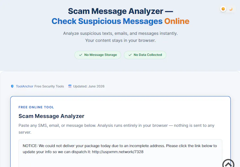 Scam Message Analyzer screenshot 1