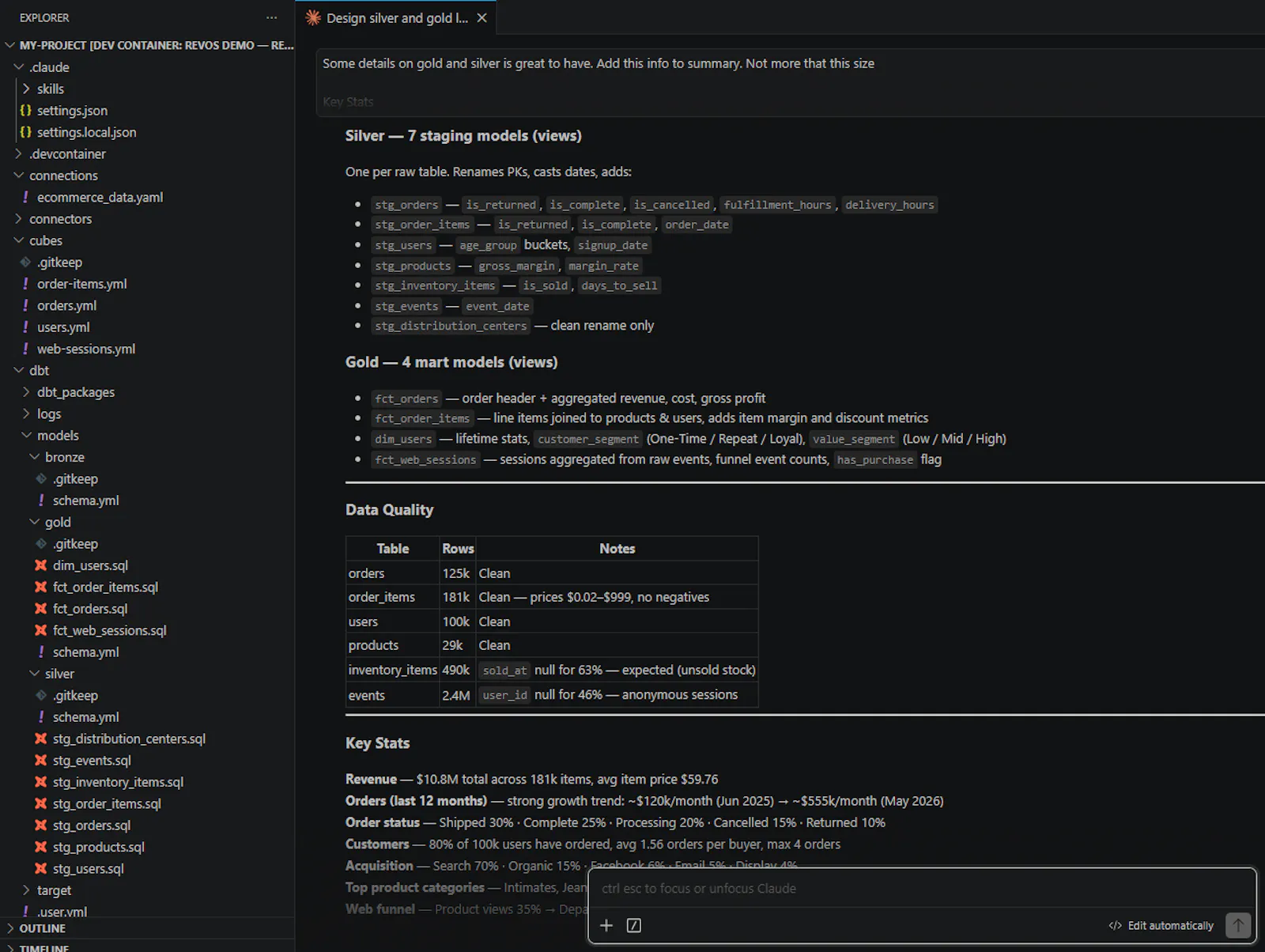 RevOS Data Engineering Agent screenshot 3