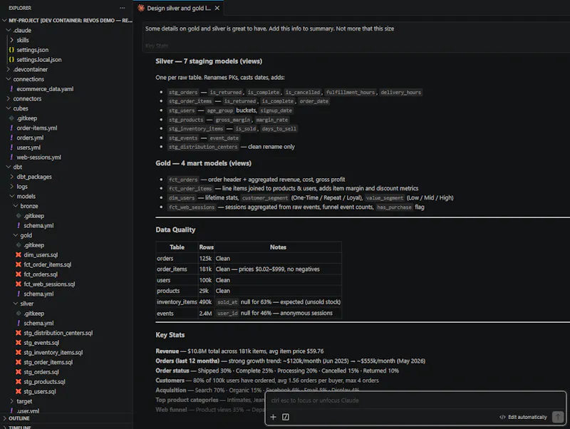 RevOS Data Engineering Agent screenshot 3