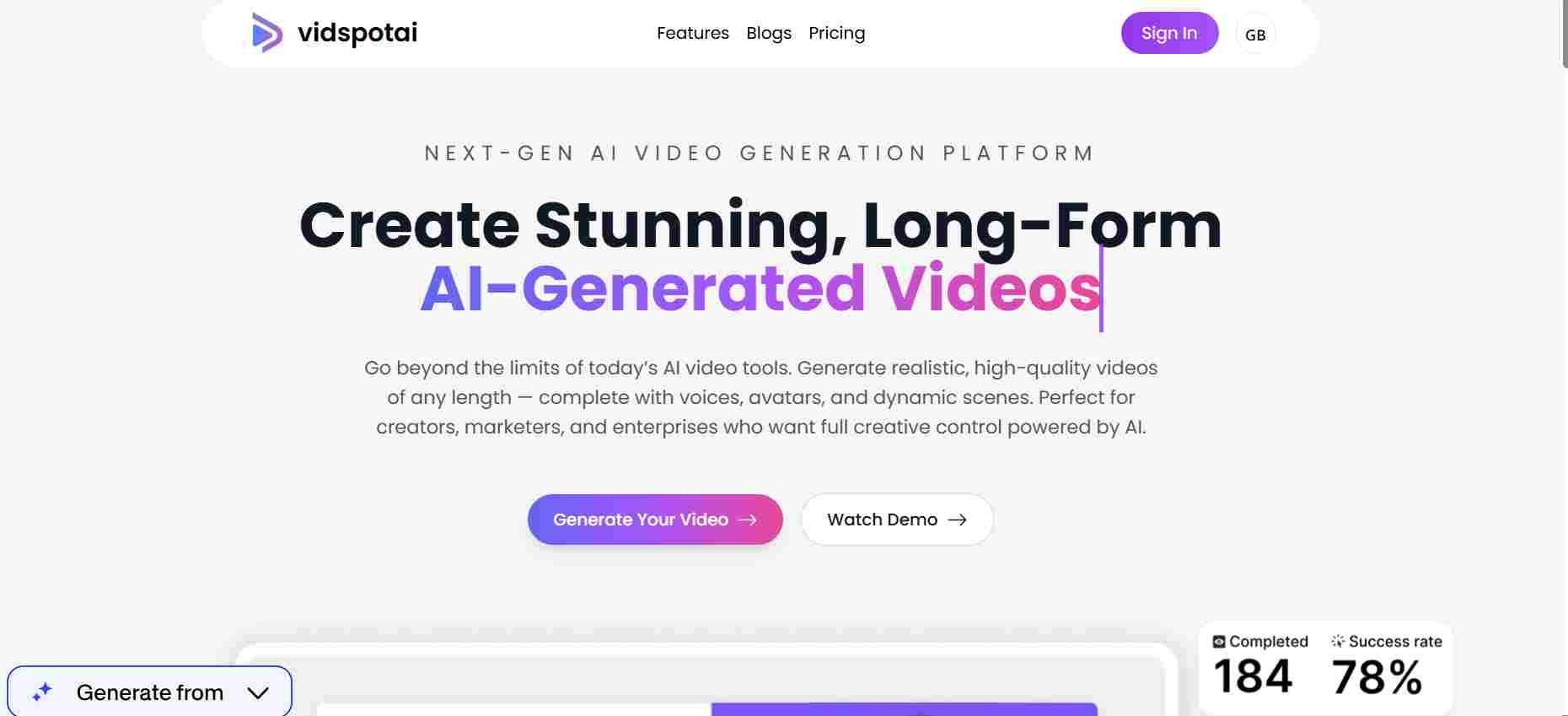 Vid Spot AI - Main product screenshot demonstrating key features and user interface